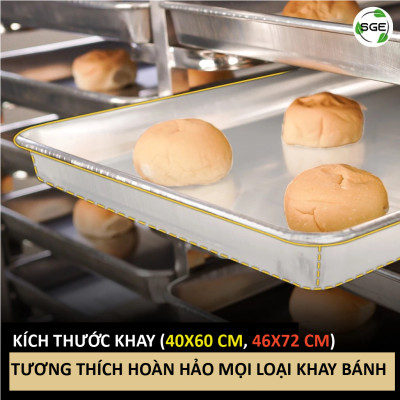 Kệ Inox Khay Bánh/ Xe Hong Bánh SGE  6-10-15-30 tầng khay 46x72cm Chất Liệu Inox, Có Khoá Bánh