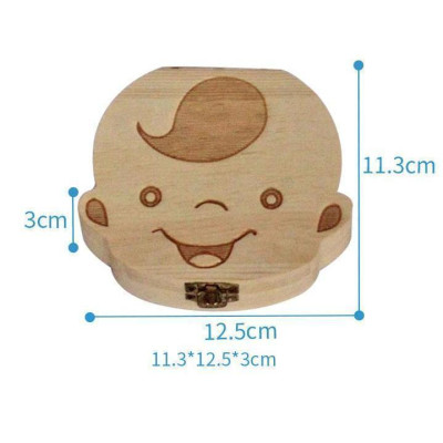 Hộp Đựng Răng Sữa Chống Bụi Bằng Gỗ Cho Bé 13x12cm