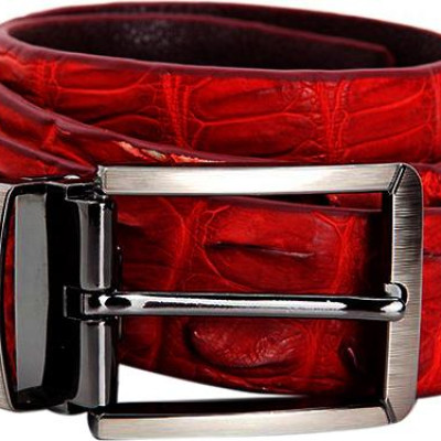 Thắt Lưng Nam Da Cá Sấu Gai Đuôi Đầu Kim Huy Hoàng HT4735 - Nâu Đỏ