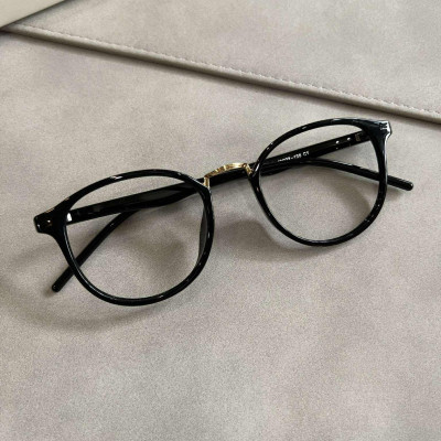 Kính Mắt bầu tròn gọng nhựa dẻo siêu bền, siêu nhẹ màu đen cho nam nữ