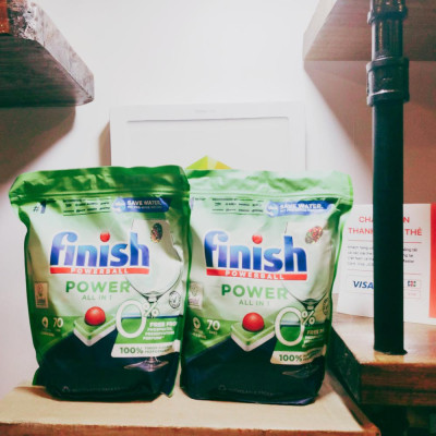 (COMBO 140 viên rửa chén Finish) 2 Túi 70 viên rửa chén Finish All in 1 Max – 0% Ecolabel EU - MỚI VỀ - 10x tính năng