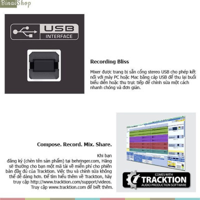 Behringer XENYX Q802S - Mixer Thu Âm 8 Cổng Vào - Hàng Nhập Khẩu