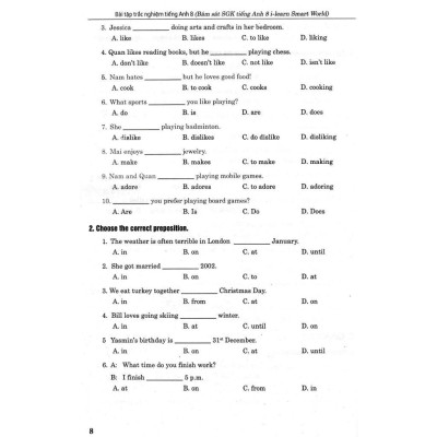 Sách - Bài Tập Trắc Nghiệm Tiếng Anh 8 - Có Đáp Án - Bám Sát SGK Cánh Diều - Hồng Ân