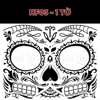 [HALLOWEEN] Hình xăm giả kinh dị hóa trang phát sáng hoa hồng đầu lâu nhện vết sẹo vết khâu chảy máu tròng mắt vết chân tay Legaxi