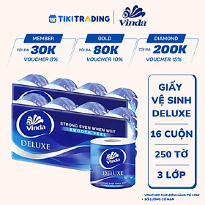Combo 2 Lốc Giấy Vệ Sinh Cao Cấp Vinda 3 Lớp - Deluxe