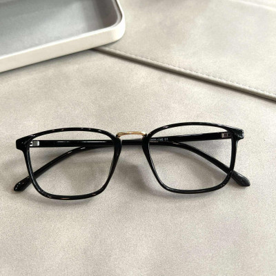 Kính mắt thời trang gọng nhựa dẻo dáng chữ nhật cho nam nữ + Tặng phụ kiện hộp đựng, khăn lau