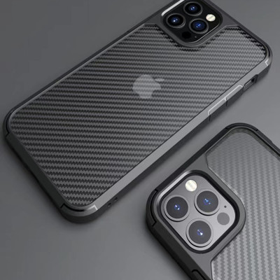 Ốp lưng vân carbon mờ chống vân tay Gucase Berlia cho iPhone 15 Pro Max / 14 Pro / 13Promax / 12Promax - Hàng chính hãng