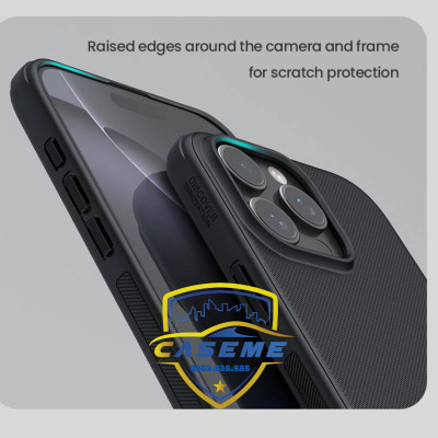 Ốp Lưng Dành Cho iPhone 16 Pro Max Nillkin Dạng Sần Viền Silicon - Hàng Chính Hãng