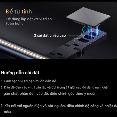 Đèn treo màn hình Baseus i-wok 3 Series Asymmetric Light Source Magnetic Screen Hanging Light (Ra > 95) - Hàng chính hãng