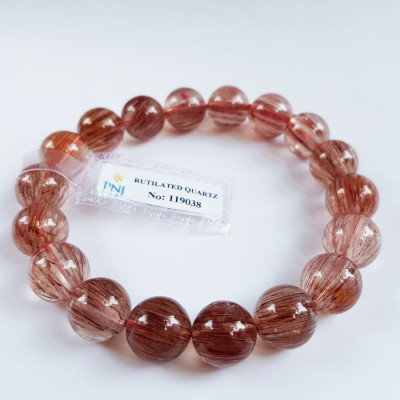 Vòng Tay Thạch Anh Tóc Đỏ Tự Nhiên 11mm