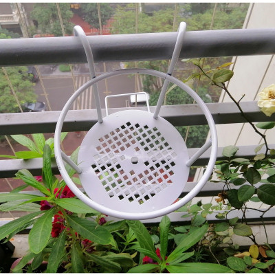 ComBo 3 GIỎ SẮT Treo Chậu Hoa Ban Công Hình Tròn - Màu Trắng