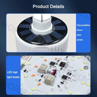 Bóng Đèn Led Năng Lượng Mặt Trời, Tích Điện 120W Siêu Sáng Sạc Pin Có 4 Chế Độ.