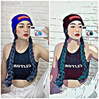 Tóc giả mũ len tết rít