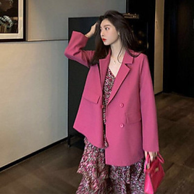 Áo Blazer Vest màu hồng phong cách ulzzang sành điệu