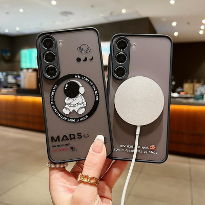 Ốp Lưng Từ Tính Phi Hành Gia Cho Samsung S25 Ultra / S24 Ultra / S23 Ultra / S23 Plus / S22 Ultra / S22 Plus / S21 Ultra / S21 Plus / S21 FE / S20 FE Bảo Vệ Camera