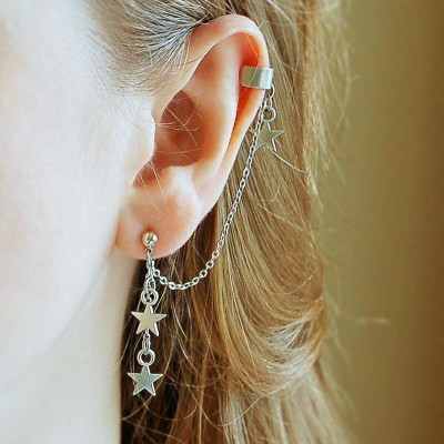 Bông tai dáng dây chuyền chế tác thủ công tinh tế đẳng cấp 1 đôi