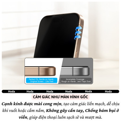 Kính cường lực màn hình cao cấp cho iPhone 16 Pro Max/ iP 16 Pro hiệu HODA 3D Full Glue DLC siêu cứng Mohs cấp 7 Diamond Like Carbon - Nano Chống Bẩn, Trong Suốt Crystal Clear, Tăng Cường Gấp Đôi, Bảo Vệ Loa, Độ Truyền Sáng 80% - Hàng nhập khẩu