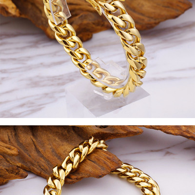 Lắc tay nam bằng Titan tinh khiết mạ 18k kiểu khoen lật - RF76