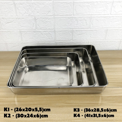  KHAY INOX 304 SÂU CAO CẤP – THIẾT KẾ HIỆN ĐẠI, BỀN BỈ & TIỆN DỤNG - KHAY INOX 304 CHỮ NHẬT NHIỀU SIZE, ĐA DỤNG, AN TOÀN & BỀN BỈ 