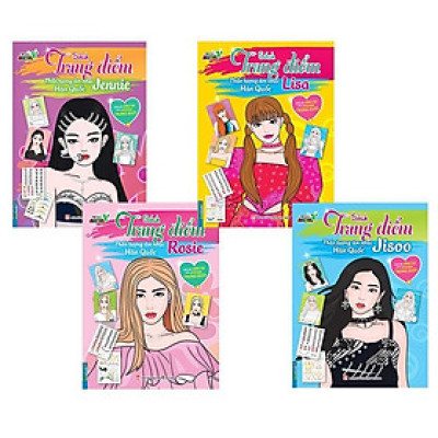 Sách - Trang Điểm Thần Tượng Âm Nhạc Hàn Quốc - Jennie & Lisa & Jisoo & Rosie - Combo 4 Cuốn - Minh Thắng