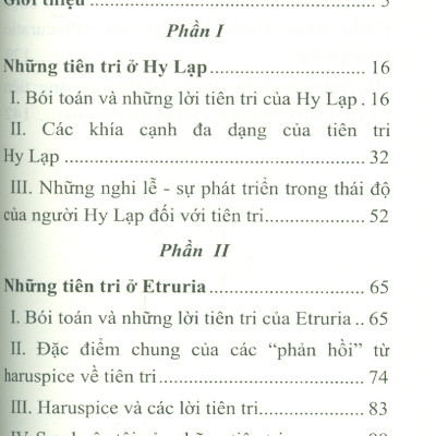 Những Tiên Tri Trong Thời Cổ Đại (Hy Lạp, Etrria Và La Mã)