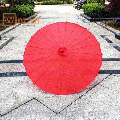 Dù cán gỗ Nhật Bản đỏ trơn - Winz.vn
