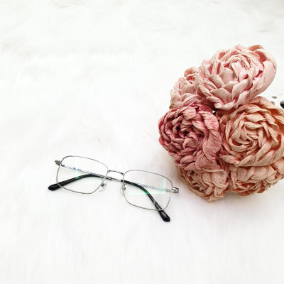 Kính Chống Ánh Sáng Xanh Gọng Titan Màu Bạc KAVI A8