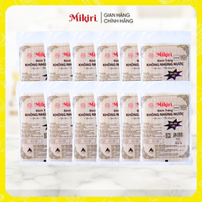 Bộ 12 xấp Bánh tráng vuông Mikiri không nhúng nước 35 lá x 105gr
