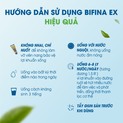 Men tiêu hóa Bifina Nhật Bản - Hỗ trợ cho người rối loạn tiêu hoá,táo bón,tiêu chảy - Loại EX hộp 30 gói