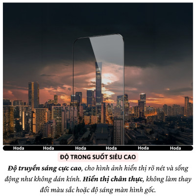 Kính cường lực màn hình cao cấp cho iPhone 16 Pro Max/ iP 16 Pro hiệu HODA 3D Full Glue DLC siêu cứng Mohs cấp 7 Diamond Like Carbon - Nano Chống Bẩn, Trong Suốt Crystal Clear, Tăng Cường Gấp Đôi, Bảo Vệ Loa, Độ Truyền Sáng 80% - Hàng nhập khẩu