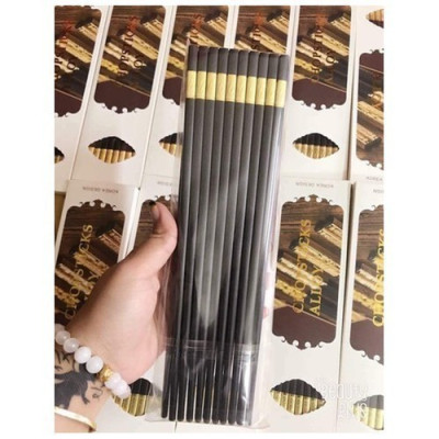 Bộ 10 Đôi Đũa Mạ Vàng, Đũa Ăn Cao Cấp Đũa Khảm Vàng Hàn Quốc Chống Trơn Chống Trượt Chống Mốc Bền Màu