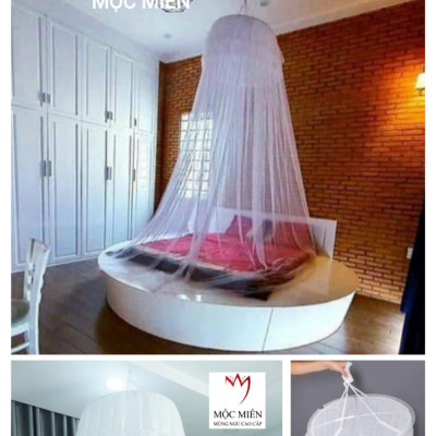 Màn Tròn Cho Giường Lớn /Bigsize - Cao Cấp Mộc Miên ( Hình thật )