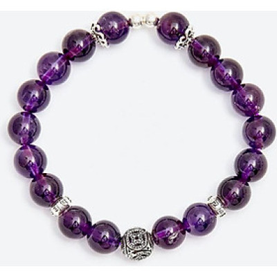 Vòng tay đá thạch anh tím phối đồng tiền Ngọc Quý Gemstones