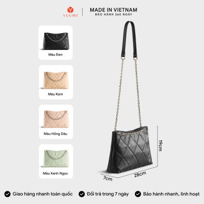 Túi Yuumy ( Thời trang nữ chần bông quả trám size 28 - Túi đeo chéo da Seasand YN280 )