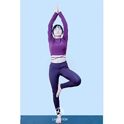 Bộ Đồ Thể Thao Nữ LMcation - Áo Đa Năng Joyce Crop Top & Quần Dài Phối Lưới LMcation Venus - Màu Tím