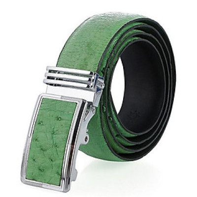 Dây nịt nam da đà điểu Huy Hoàng da hột màu xanh lá HC4478