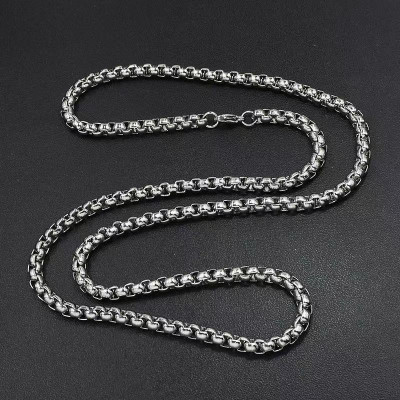 Dây chuyền dây xích nam titan cao cấp đẹp thép không gỉ bông dừa khít trangsucpt cỡ 4mm PTDCNA48