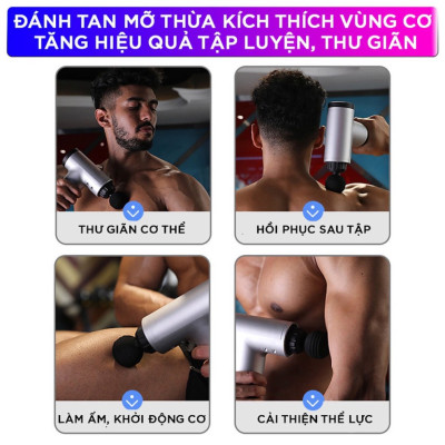 Máy Massage 4 Đầu 6 Chế Độ Fascial, Súng Massage Giảm Căng Cơ, Trị Nhức Mỏi Vai Gáy Hiệu Quả - HÀNG CHÍNH HÃNG MINIIN