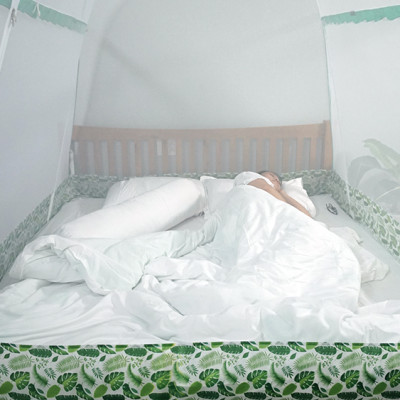 Mùng Chụp Màn Chụp Tự Bung Đỉnh Rộng Cao Cấp 1m6x2m có viền chân - Mộc Miên ( có 2 Cửa)