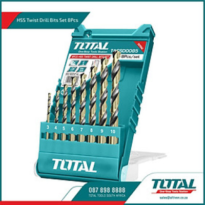 BỘ MŨI KHOAN KIM LOẠI 8 CHI TIẾT 3-10MM TOTAL TACSD0085