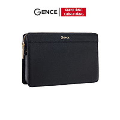 Clutch Da Hàng Hiệu Ví Nam Cầm Tay Công Sở GENCE HT11 Da Bò Cao Cấp Màu Đen