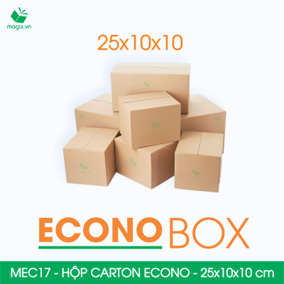 MEC17 - 25x10x10 cm - Combo 60 thùng hộp carton trơn siêu tiết kiệm ECONO