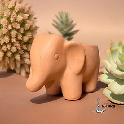 Chậu Gốm Đất Nung Hình Chú Voi Con