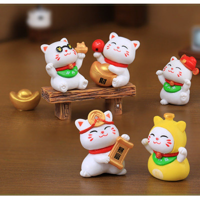 Bộ 6 chú Mèo lucky mini Trang Trí Tiểu Cảnh Decord Ô tô arthouse_ Hàng chính hãng