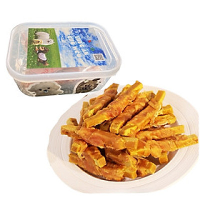 Bánh que gà cuộn phô mai 100g ăn vặt cho chó Saly Q PF17TK (mẫu hộp ngẫu nhiên)