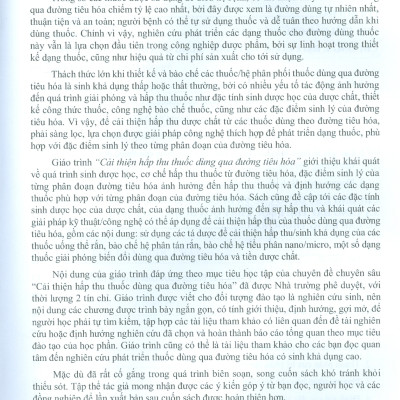 Cải Thiện Hấp Thu Thuốc Dùng Qua Đường Tiêu Hóa (Sách đào tạo sau đại học) - Chủ biên: PGS.TS. Nguyễn Đăng Hòa