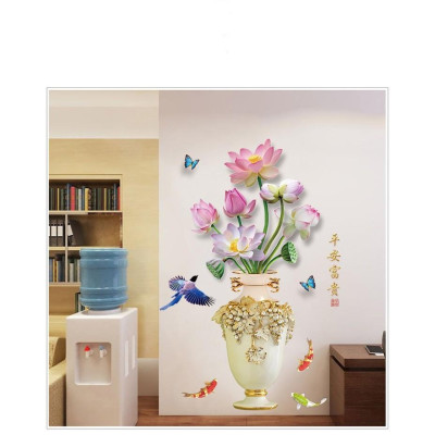 Tranh dán tường bình hoa sen xinh - TD014