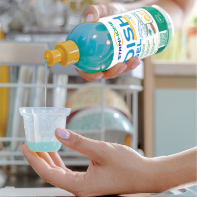 Gel rửa bát chuyên dụng cho máy nguyên liệu từ tự nhiên với hương gỗ và hương biển tươi mát All in One Stanhome DISH GEL WOODY 500ml