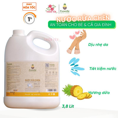 [ Nước rửa chén bát Fuwa3e 3,8L an toàn cho bé ] enzym dịu nhẹ sạch nhanh chén đĩa không nhờn rít