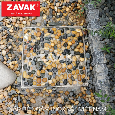 Nắp bể ngầm Zavak Inox 304. MHD 700x700